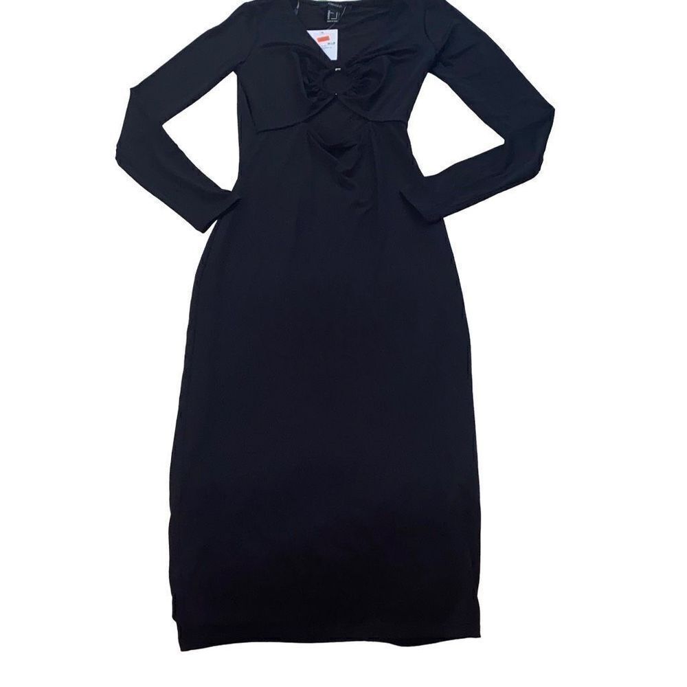 Forever 21 NWT Longsleeve Black Dress Clubwear Date Night Cutout Bodycon Size Sm